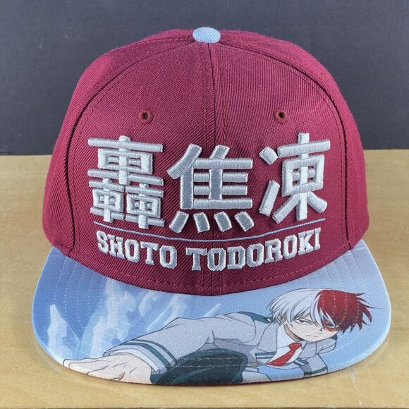 SHOTO TODOROKI MY HERO ACADEMIA FLAT BILL SNAPBACK HAT RED - Picture 1 of 9